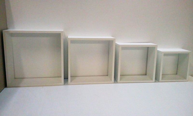 Perfeito para dar um up em diversos ambientes da sua casa! 4 nichos brancos em MDF (25x25, 30x30, 35x35, 40x40cm) por R$99