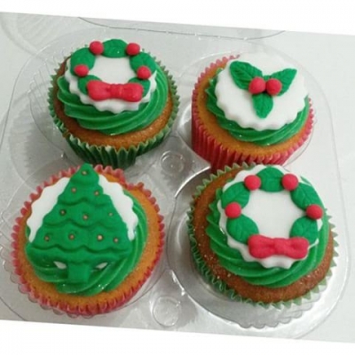 Caixa com 4 Cupcakes Natalinos de R$34 por R$19,90